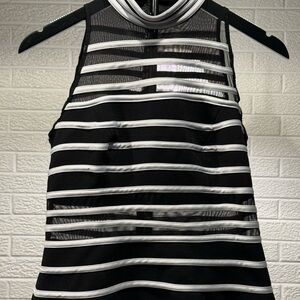 JS Collections Black and White Cut Out Tank Top